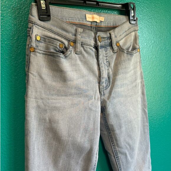 Tory Burch Slim Straight Light Blue Denim Jeans Women's 24 - Picture 5 of 10